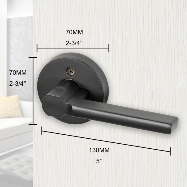 Linkaa Door Lever, Matte Black Finish Door Handles Round Shape